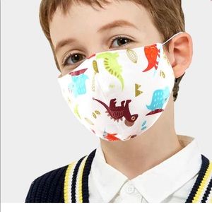 Kids Dinosaur Print Adjustable Ear Loop Mask